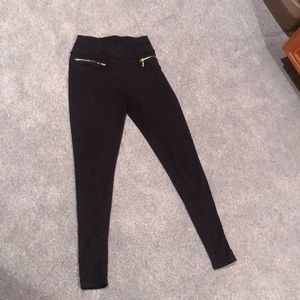 Medium Charlotte Russe leggings gold zipper design